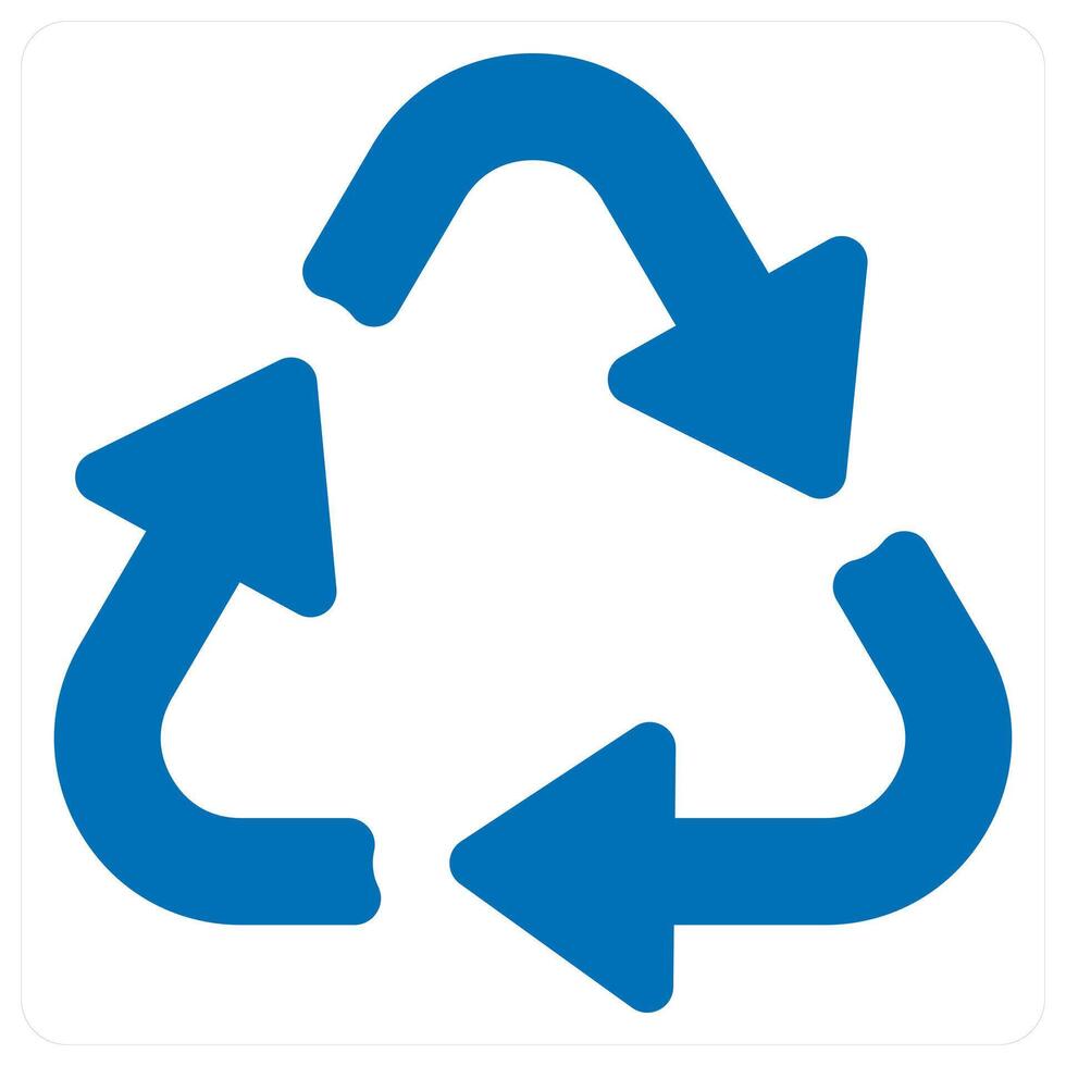 Recycle and symbols icon concept in blue color vector