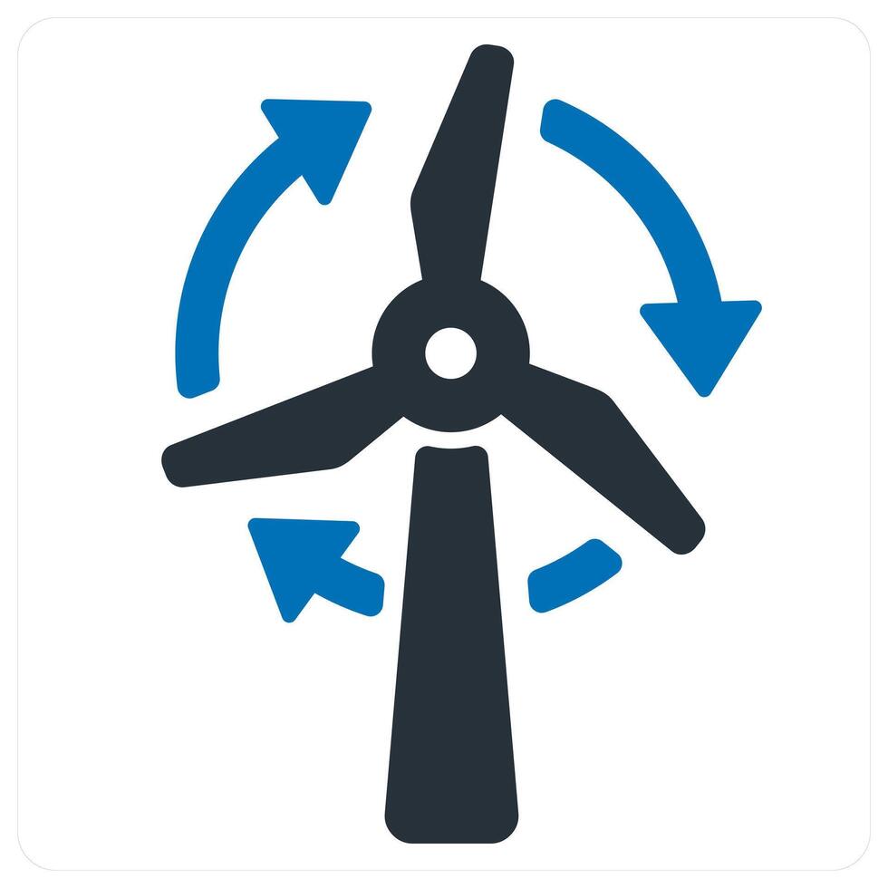 Wind Energy and windmill icon concept in blue color vector