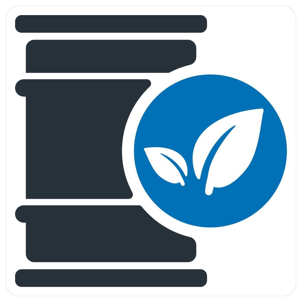 Garbage and recycle icon concept in blue color vector