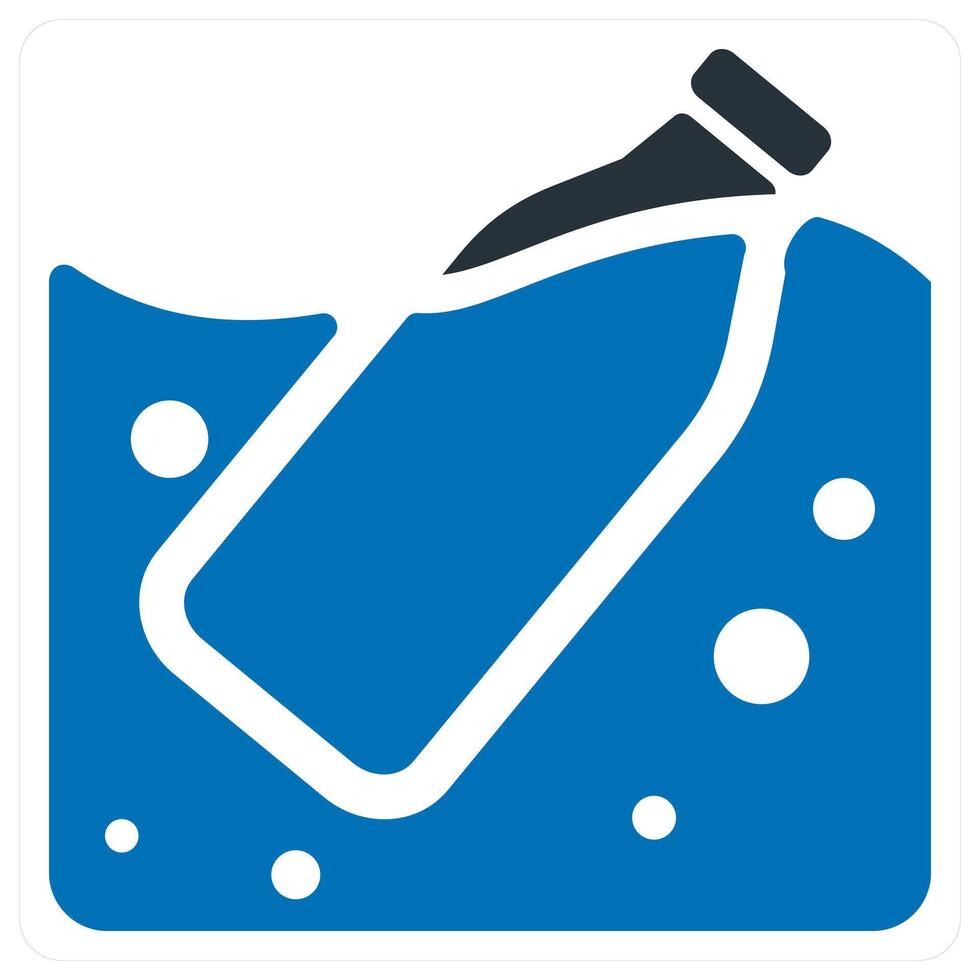 Recycled Bottle and waste icon concept in blue color vector