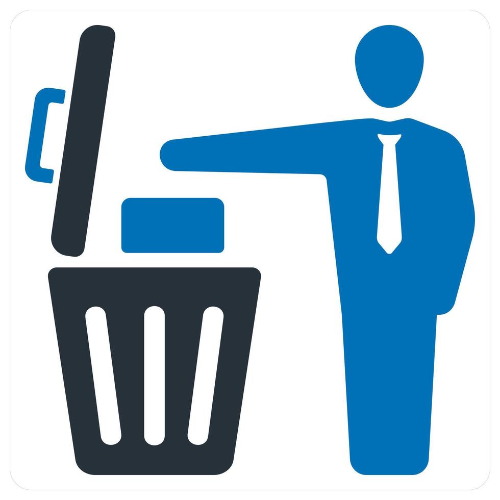 Use Bin and recycle icon concept in blue color vector