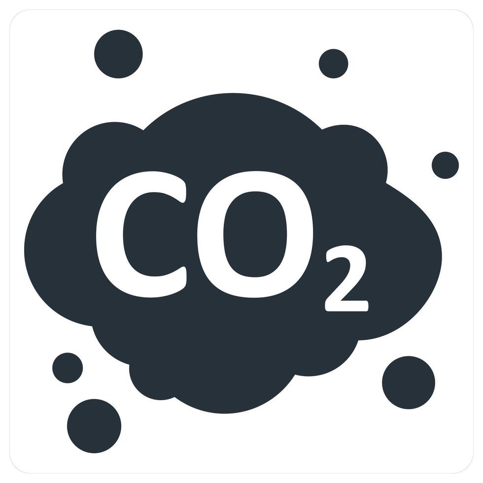 CO2 and ecology icon concept in blue color vector