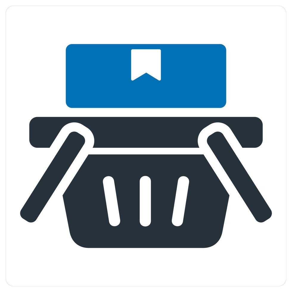 Cart and shopping basket icon concept in blue color vector