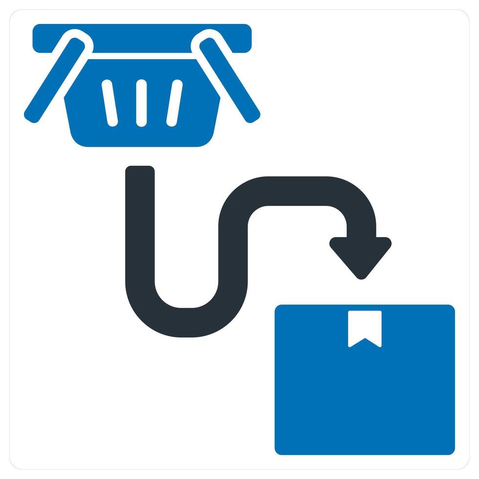 Checkout and store icon concept in blue color vector