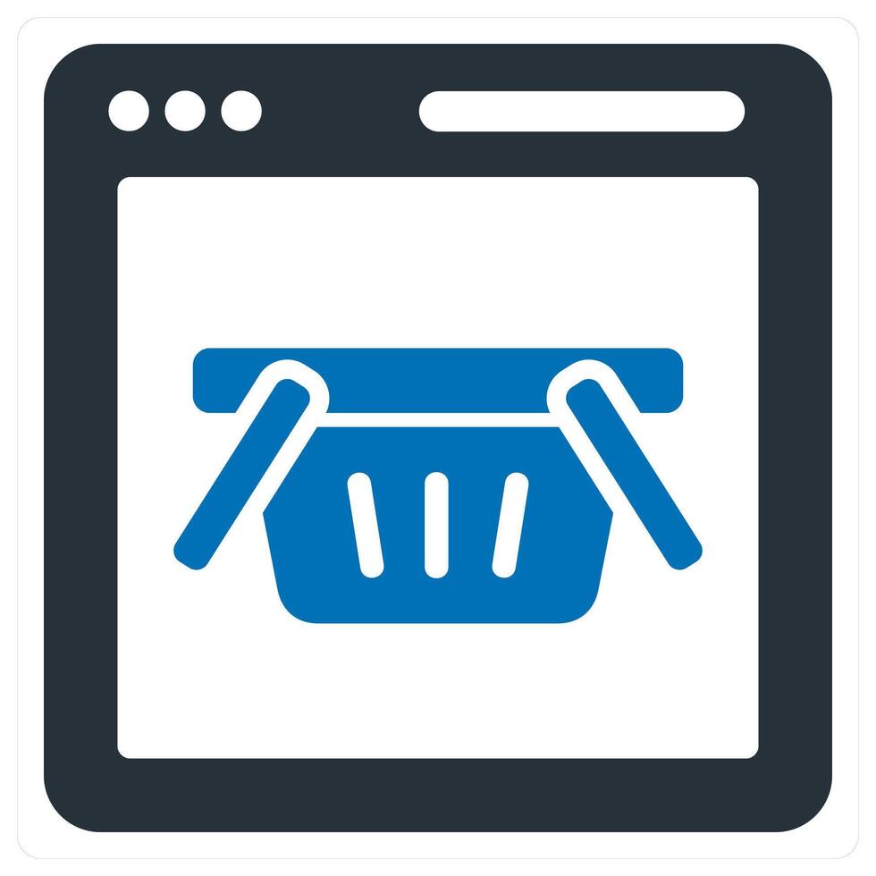 Online Cart and basket icon concept in blue color vector