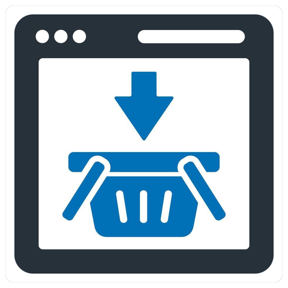 Ecommerce and shopping icon in blue color vector