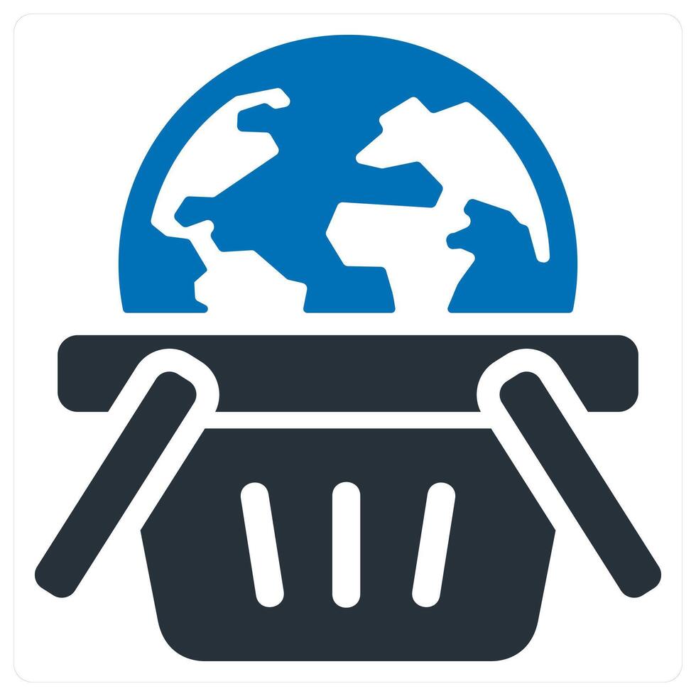 Global Cart icon concept in blue color vector