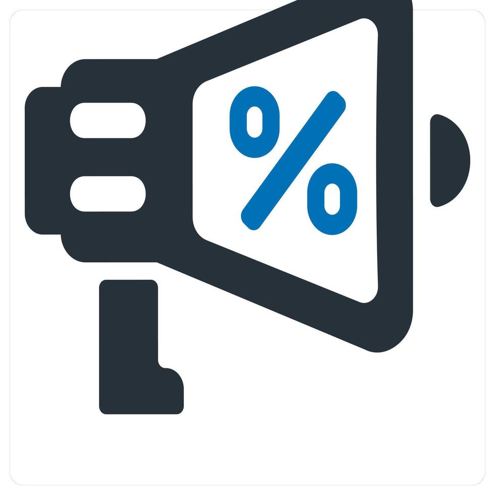 Promotion and advertise icon concept in blue color vector
