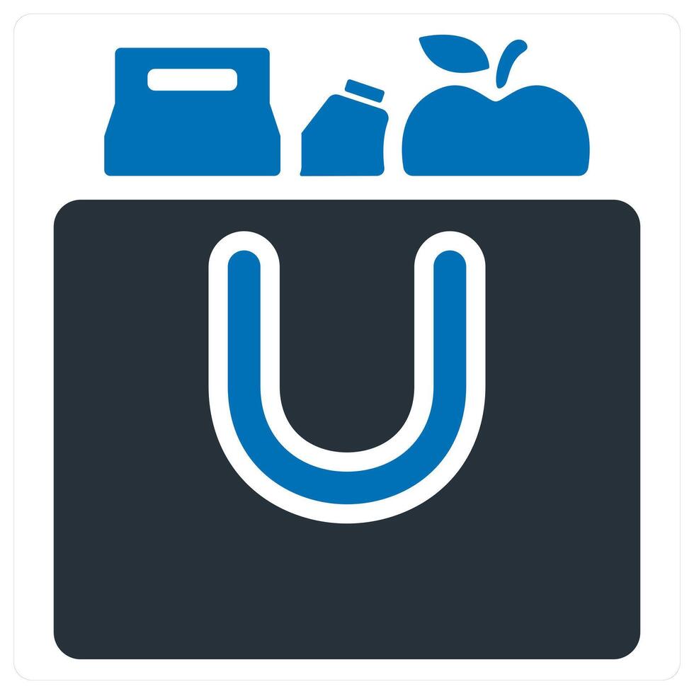 Cart Items and grocery concept icon in blue color vector