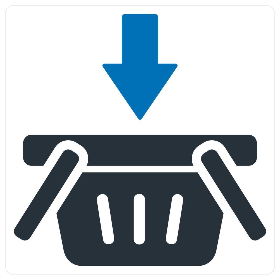 Cart and basket concept in blue color vector