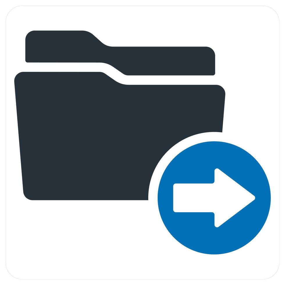 Send Folder icon concept in blue color vector