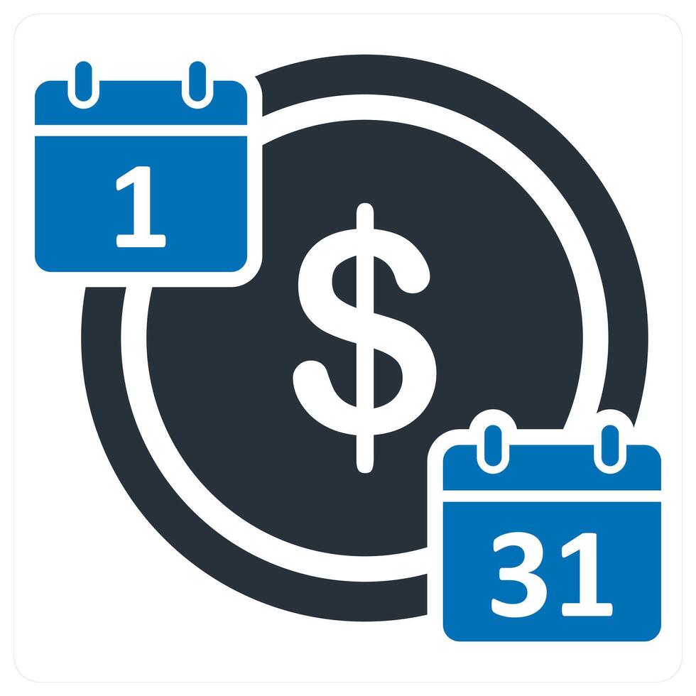 Loan Time icon concept in blue color vector