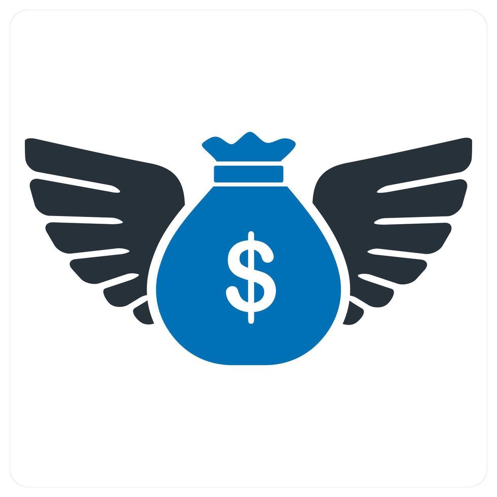 Loan and investment icon concept in blue color vector