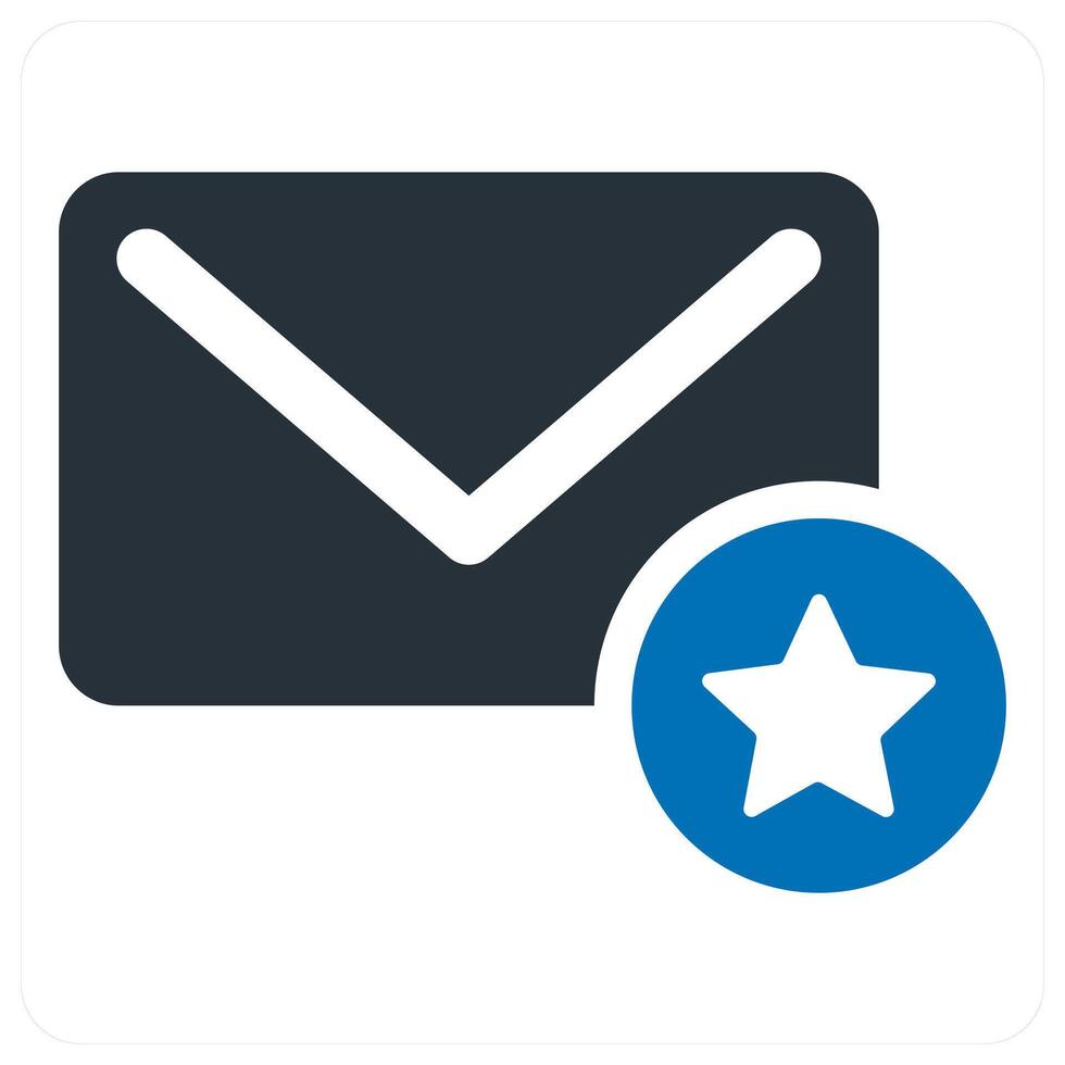 Star Mail icon concept in blue color vector