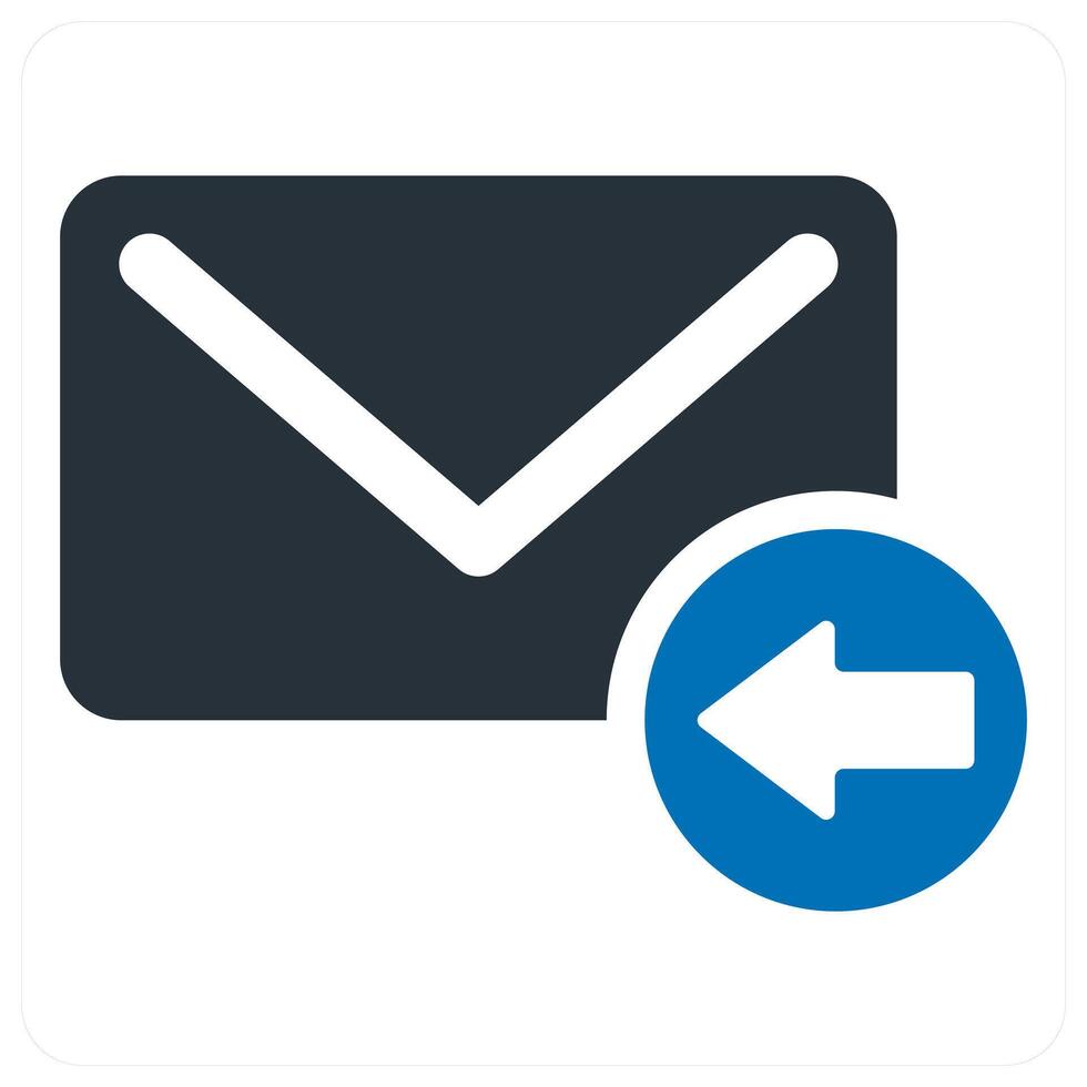 Received Mail icon concept in blue color vector