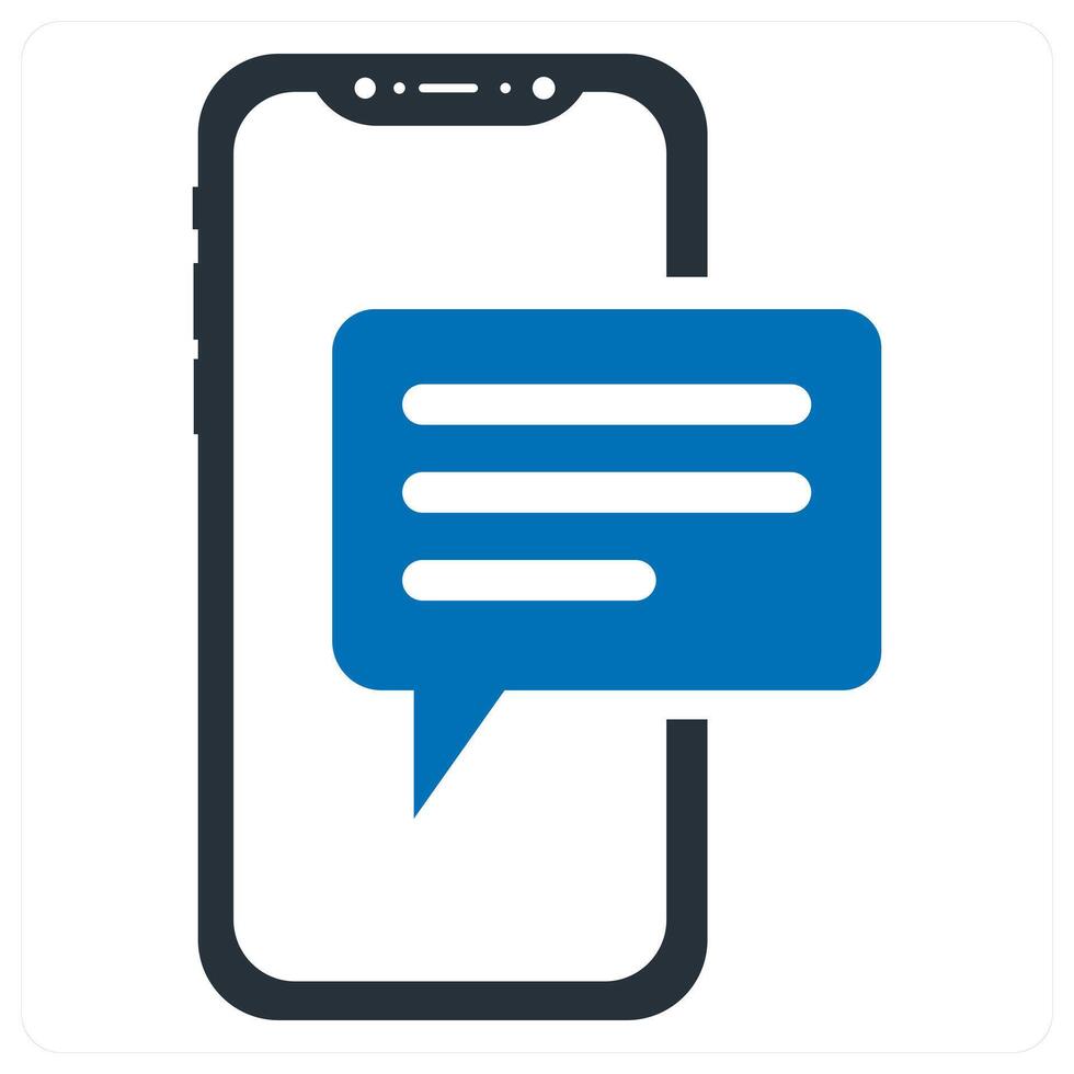 Mobile Chat icon concept in blue color vector