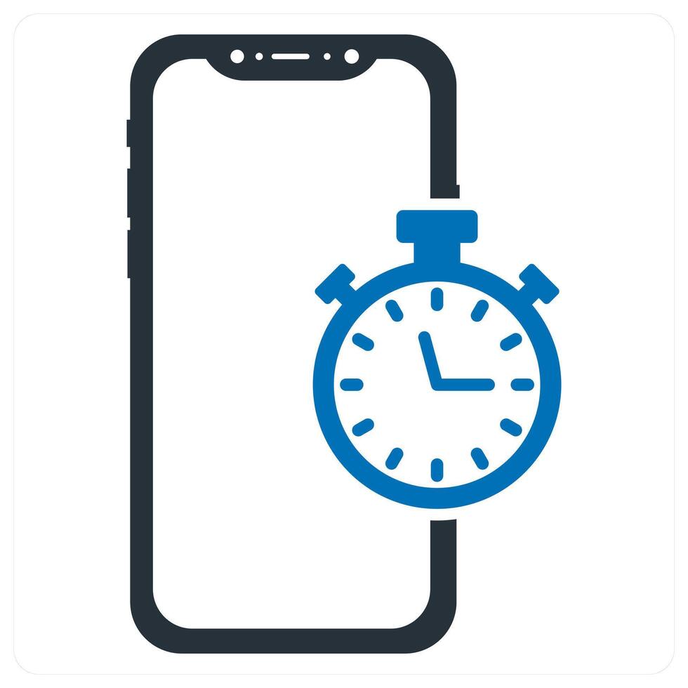 Mobile Watch icon concept in blue color vector