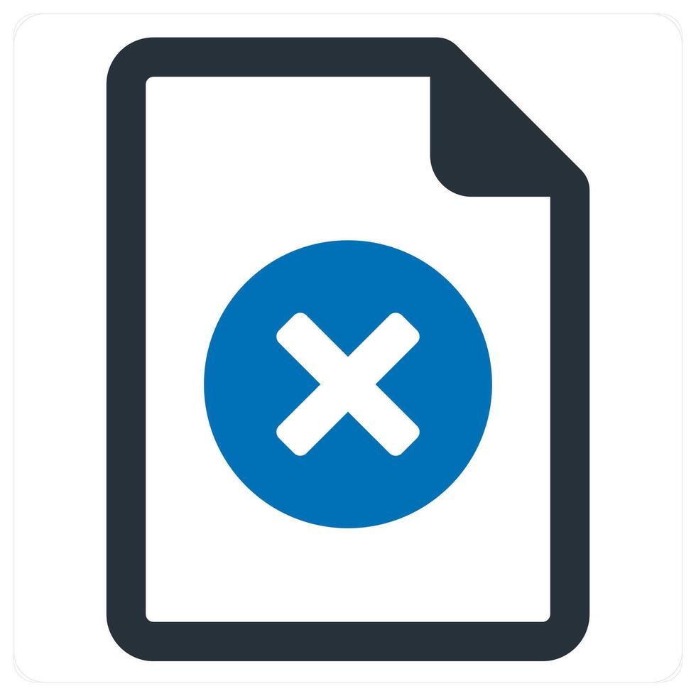 delete and file remove icon concept in blue color vector