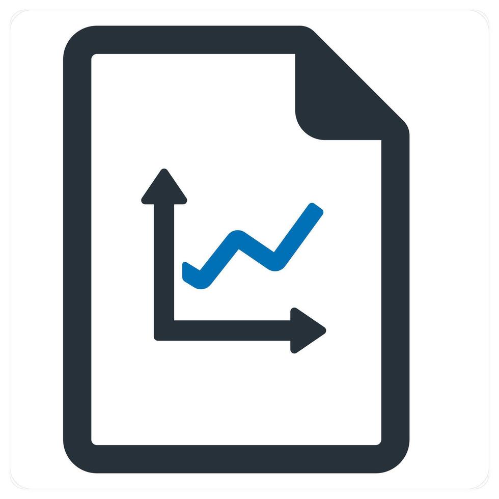 graph and document icon concept in blue color vector