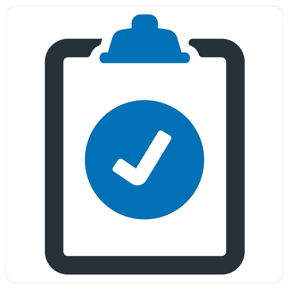 clipboard and document icon concept in blue color vector