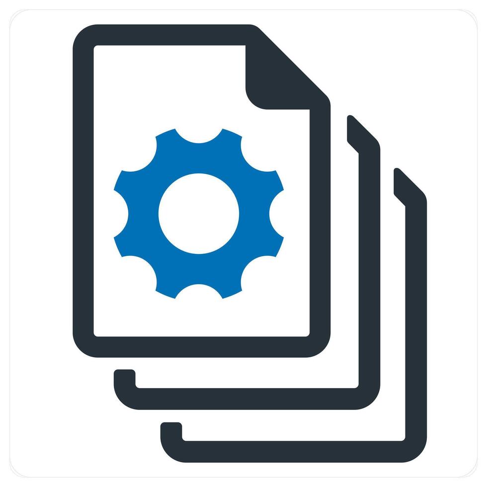 optimization and gear icon concept in blue color vector
