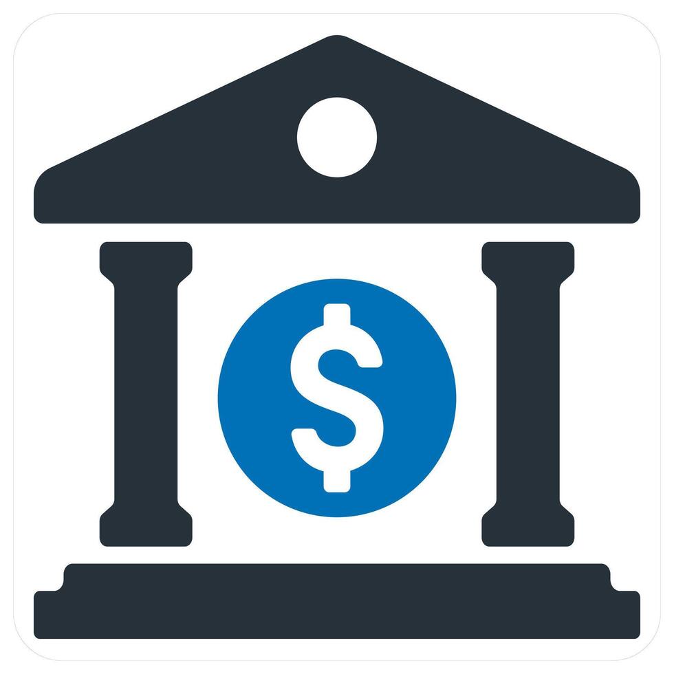 Finance Bank and banking icon concept in blue color vector