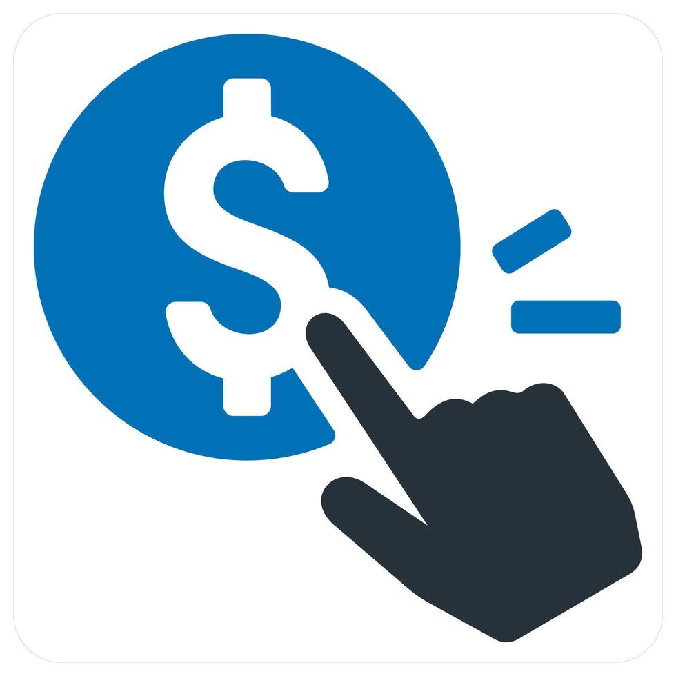 Pay Per Click and finance icon concept in blue color vector