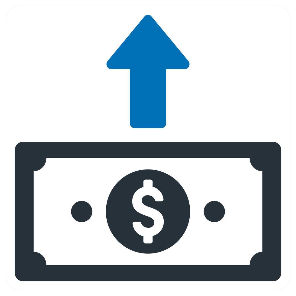 Send Money and currency icon concept in blue color vector