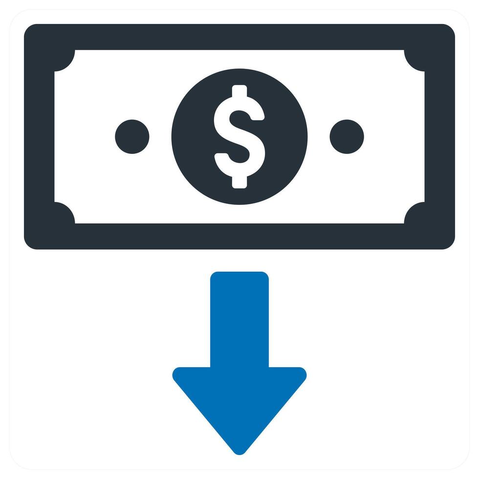 Receive Money and receive payment icon concept in blue color vector