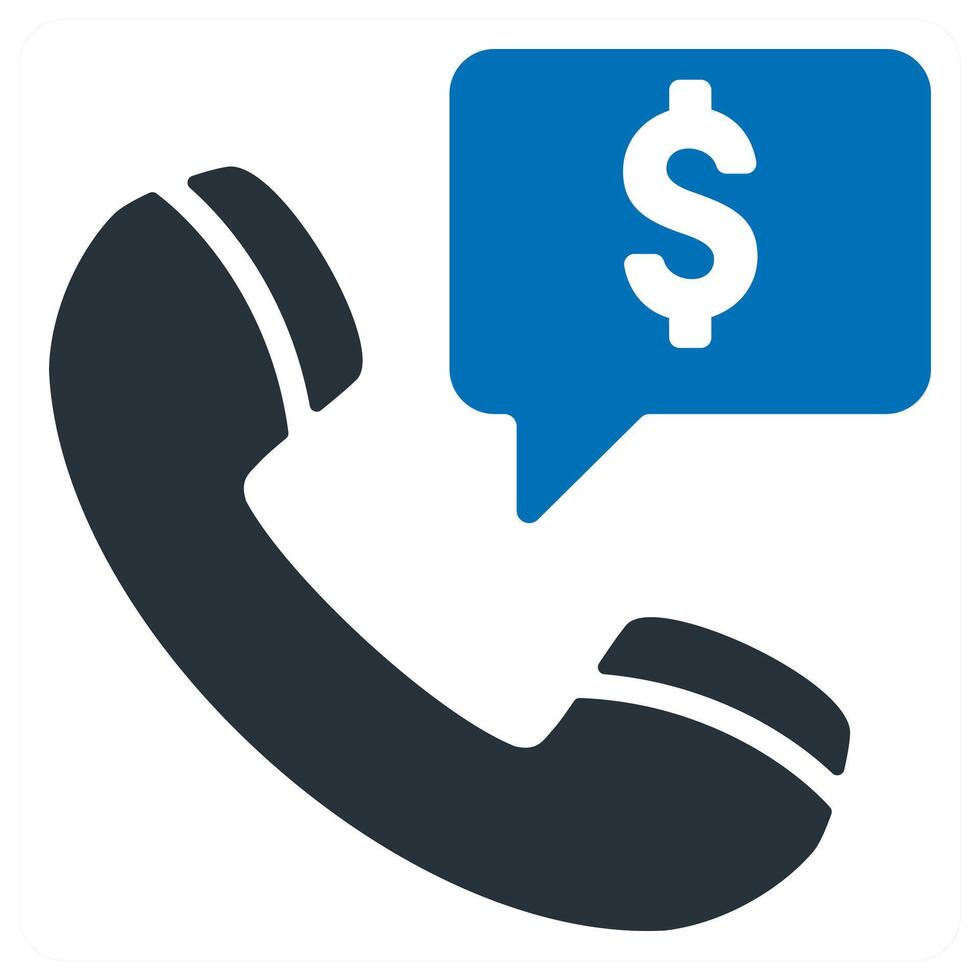 Finance Call and communication icon concept in blue color vector