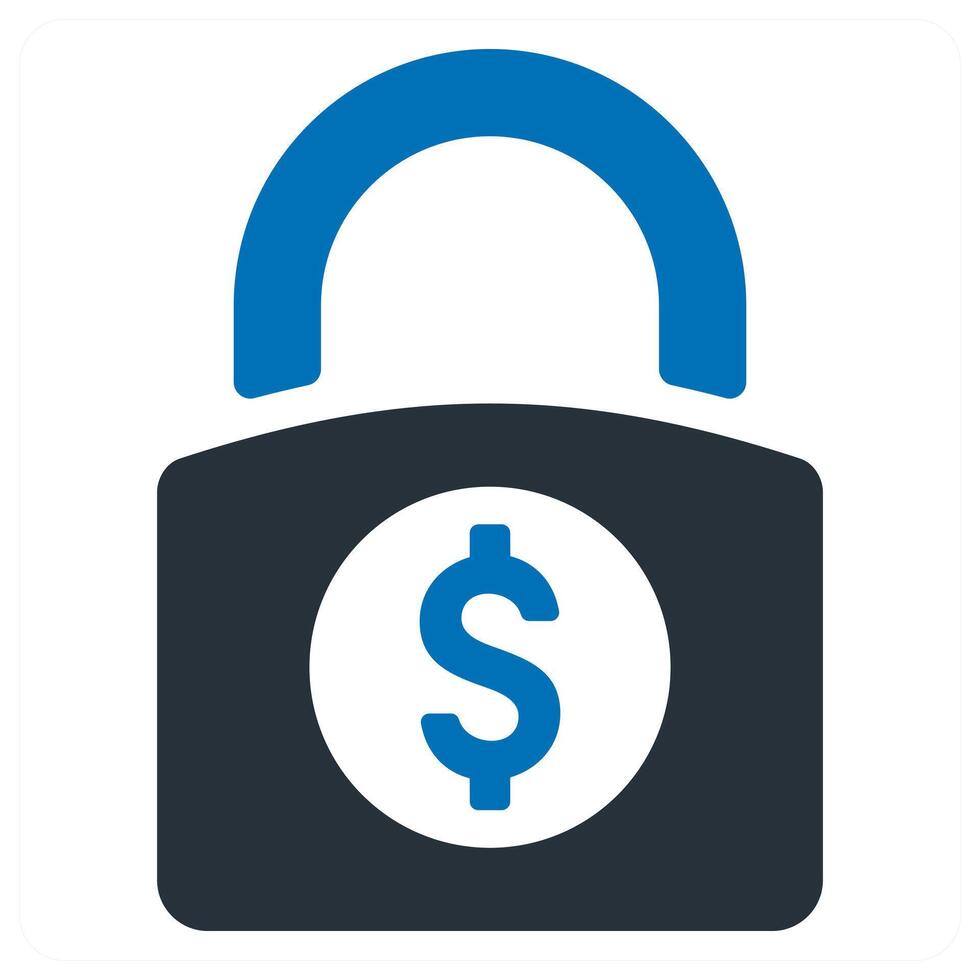 Security and lock icon concept in blue color vector