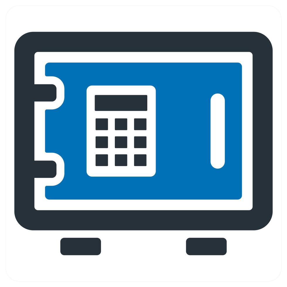 Safe and bank locker icon concept in blue color vector