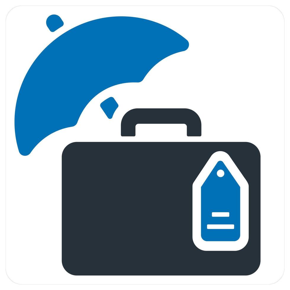 Travel Insurance icon in blue color vector