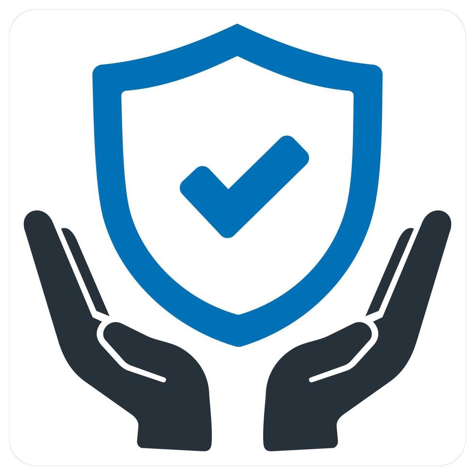 Insurance Protection icon in blue color vector