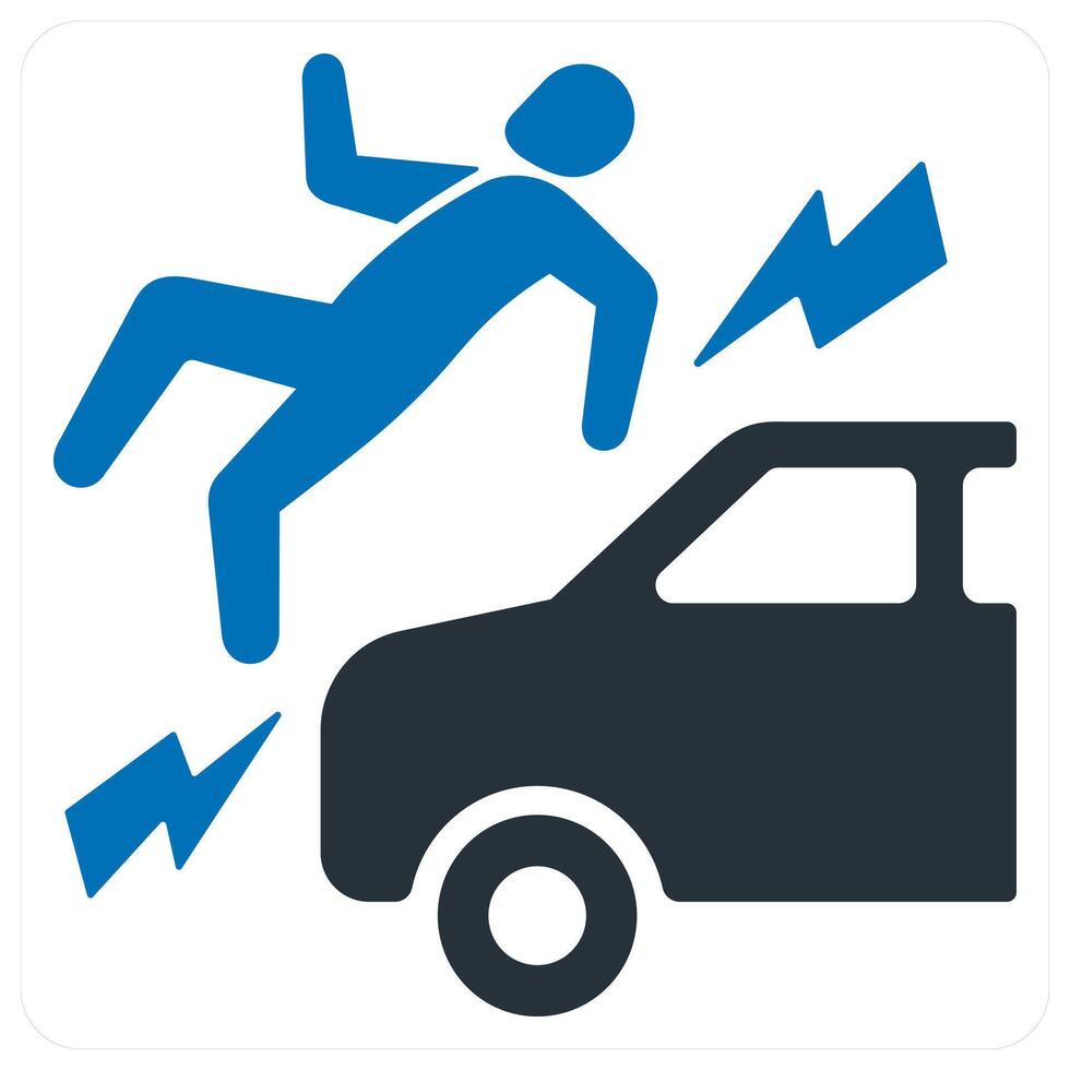 Car Hit icon concept in blue color vector