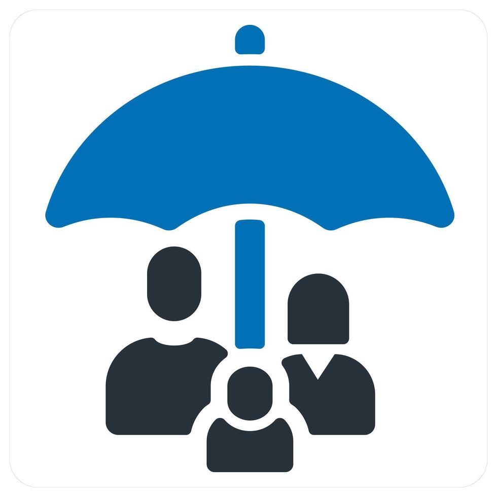 Family Insurance icon concept in blue color vector