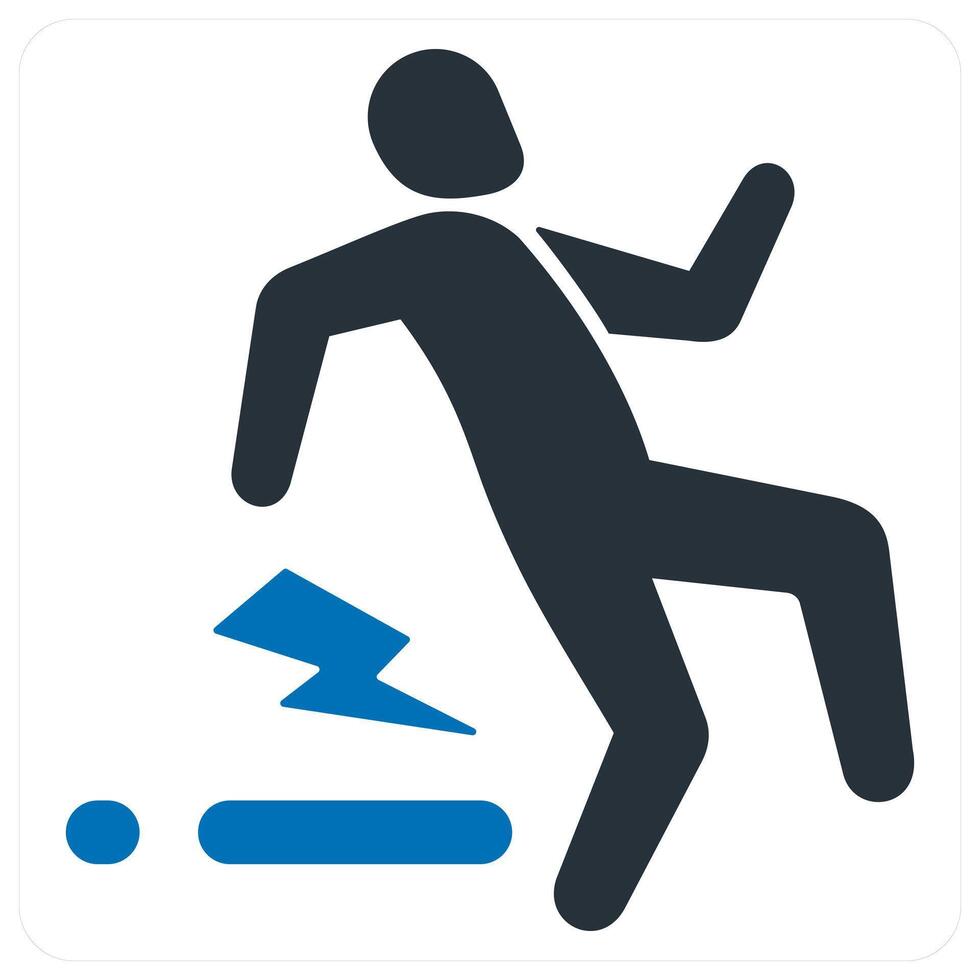 Home Injury icon concept in blue color vector