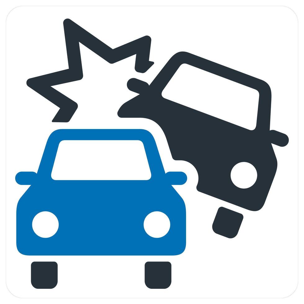 Car Accidental icon concept in blue color vector