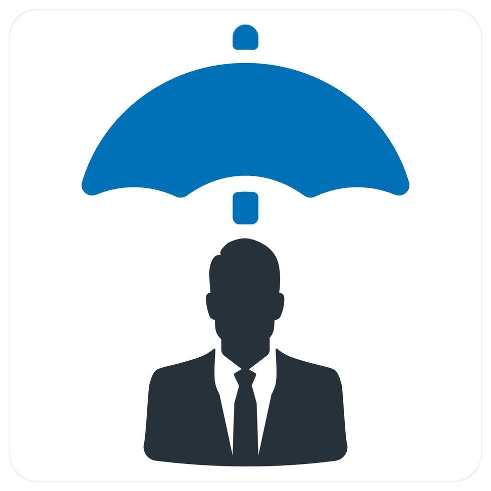 Individual Insurance icon concept in blue color vector