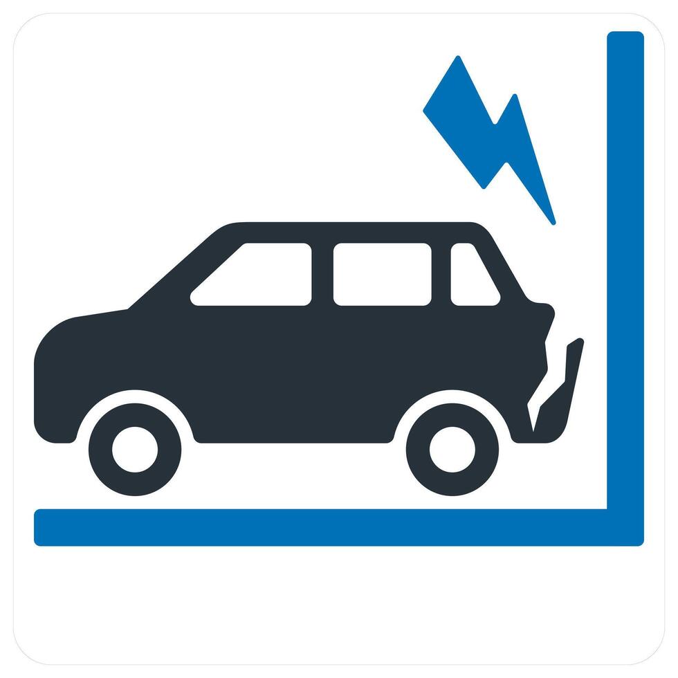 Car Accident concept in blue color vector