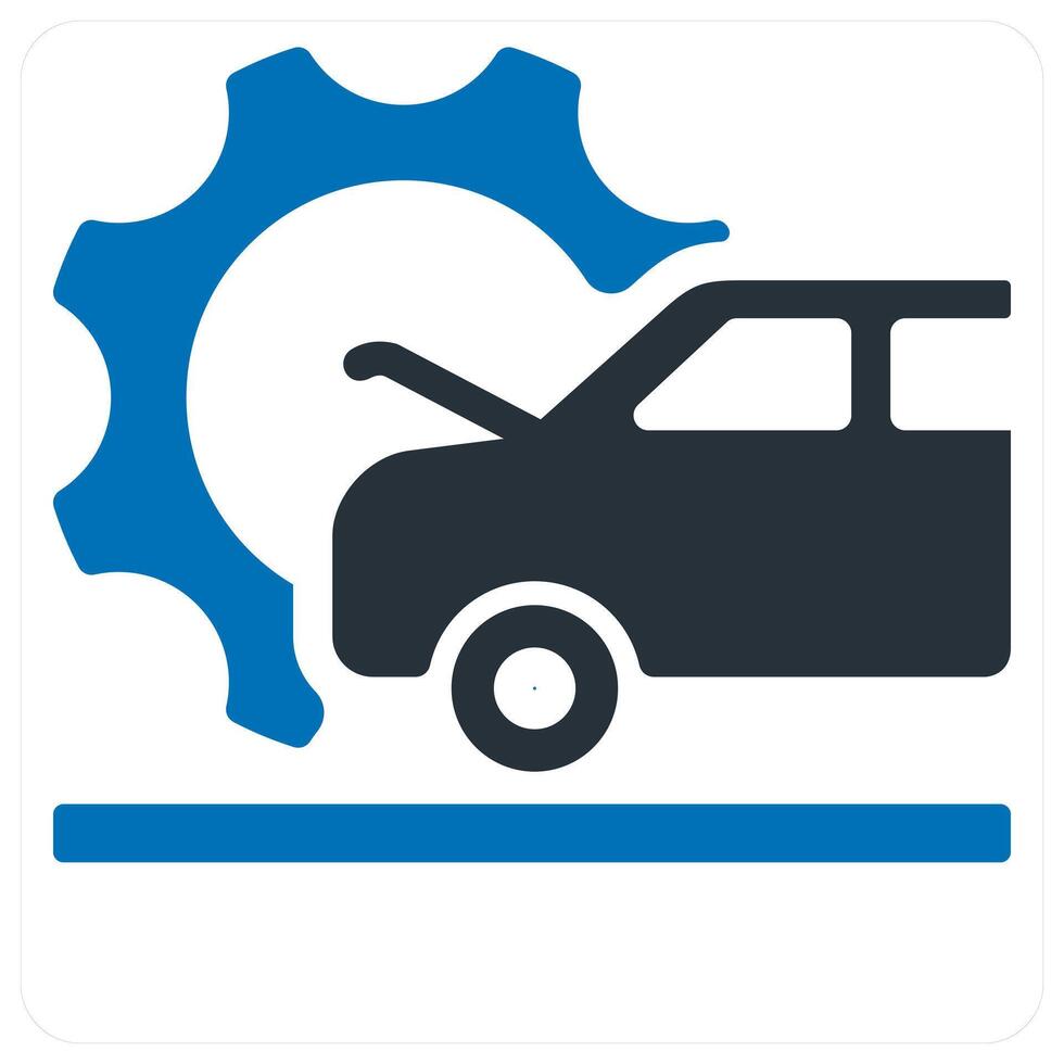 Car Service icon concept in blue color vector
