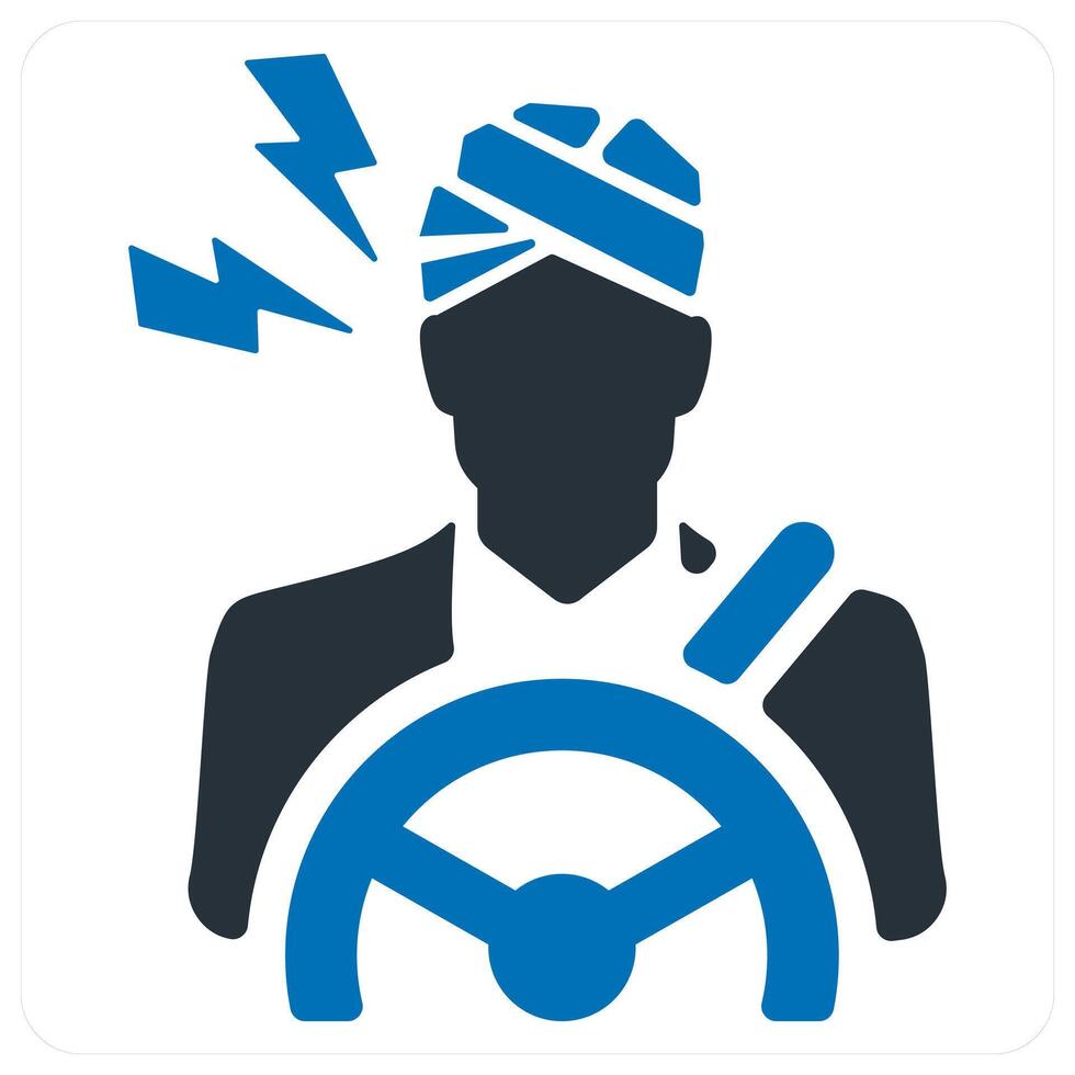 Driver Injury icon concept in blue color vector