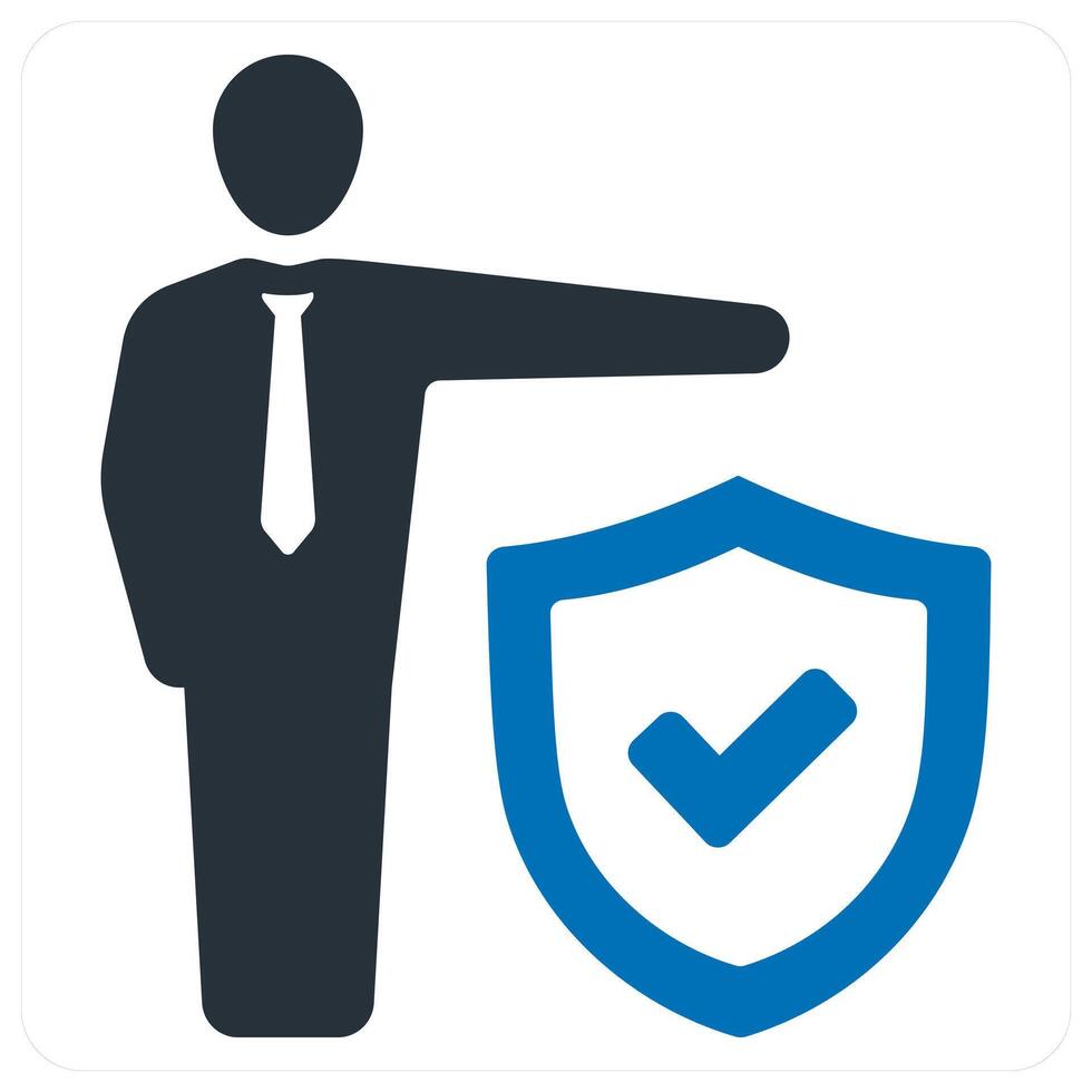Employment insurance icon concept in blue color vector