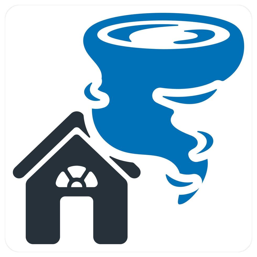Tornado insurance icon concept in blue color vector