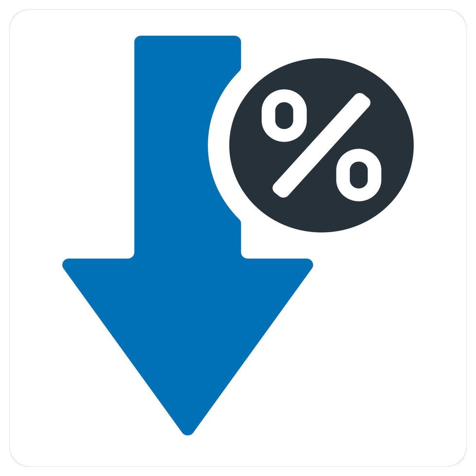 interest rate down icon concept vector
