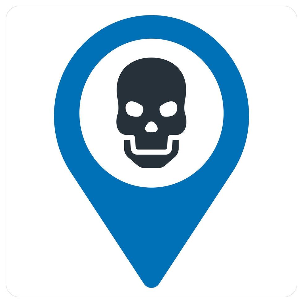 danger and location icon concept in blue color vector