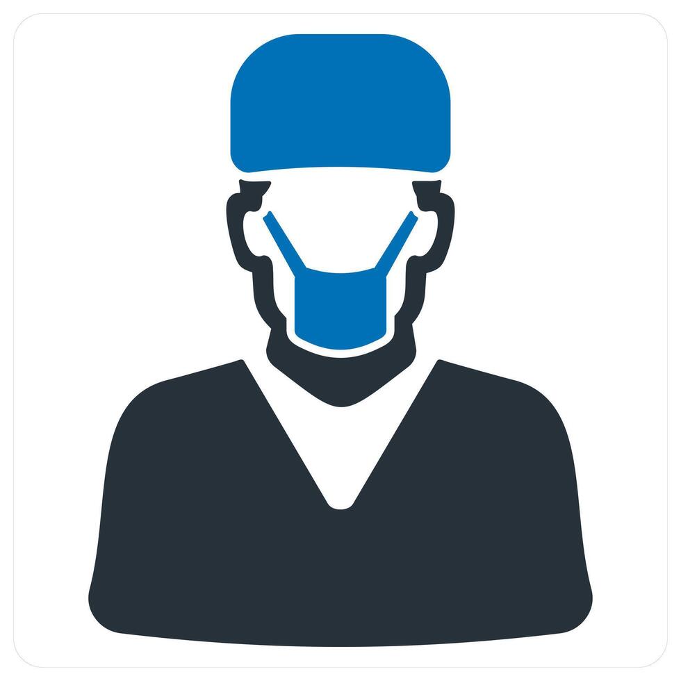 surgeon and doctor icon concept in blue color vector
