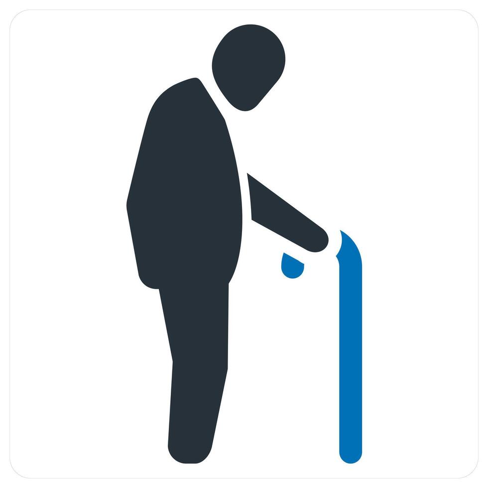 handicapped patient and disabled icon concept in blue color vector