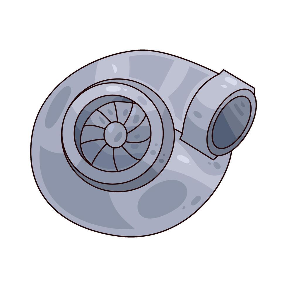 Car turbocharger illustration vector