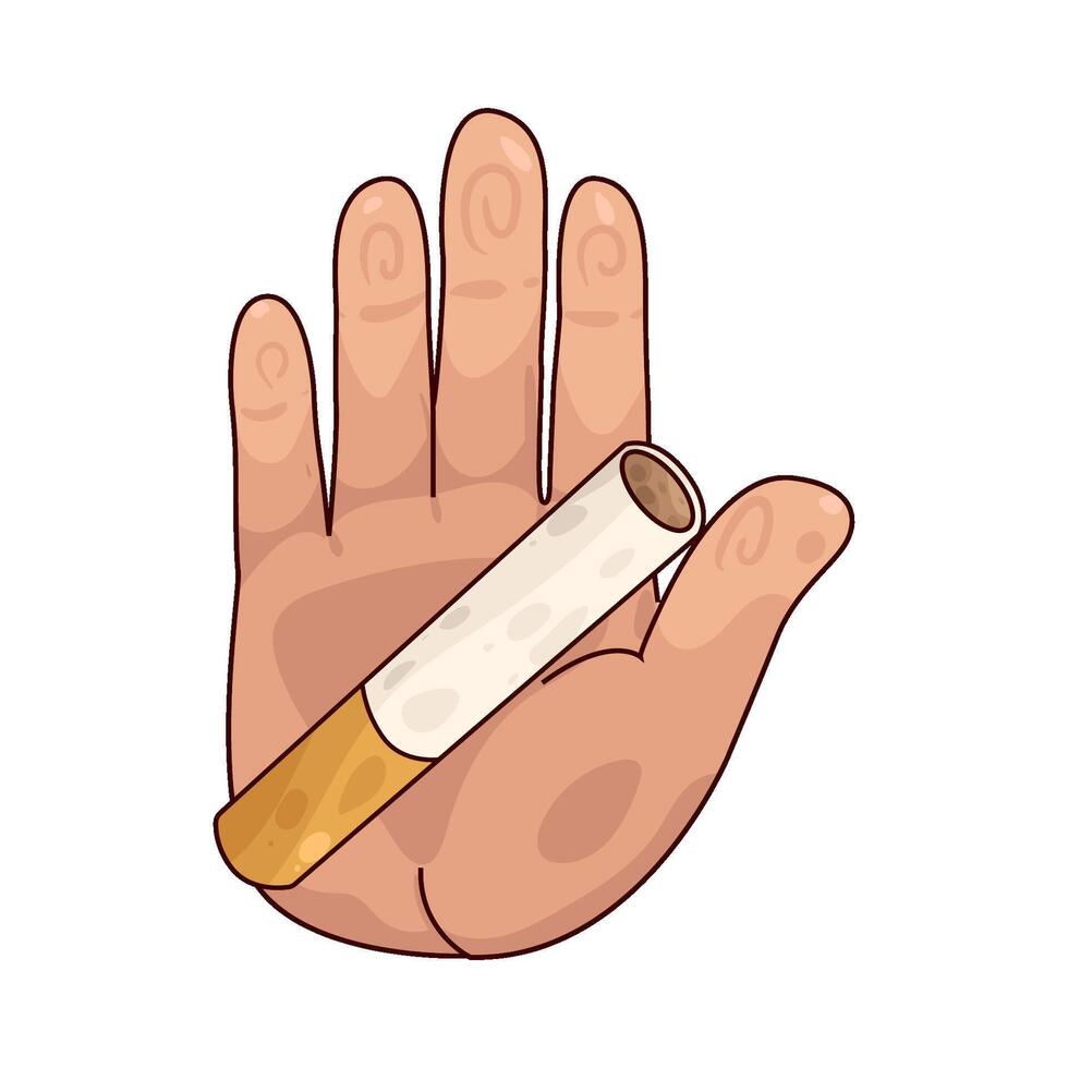 hand rejects cigarette vector